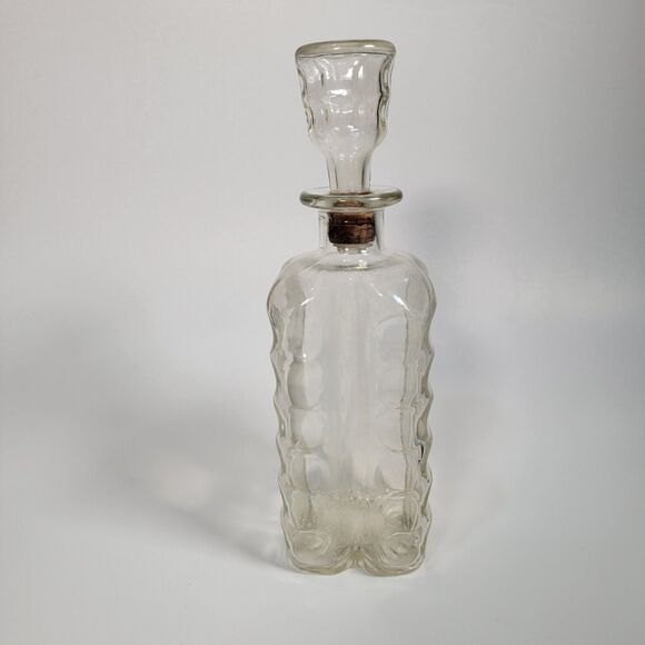 Vintage 11" Ezra Brooks Bourbon Whiskey Glass Decanter with Stopper -1970s Style - Picture 1 of 5